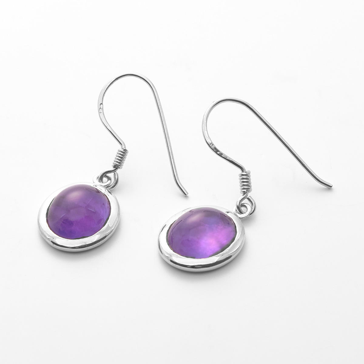 Boucles d'oreilles amethyste argent Aude